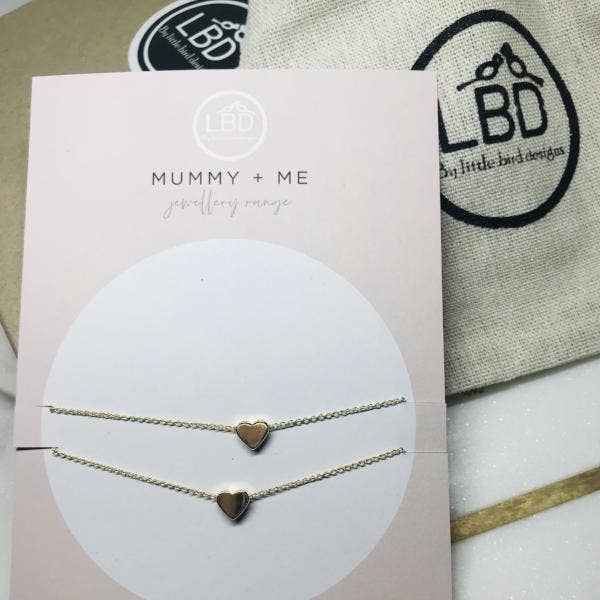 LBD by Little Bird Designs - Mummy and Me Heart Necklaces: Gold