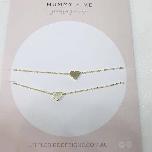 LBD by Little Bird Designs - Mummy and Me Heart Necklaces: Gold
