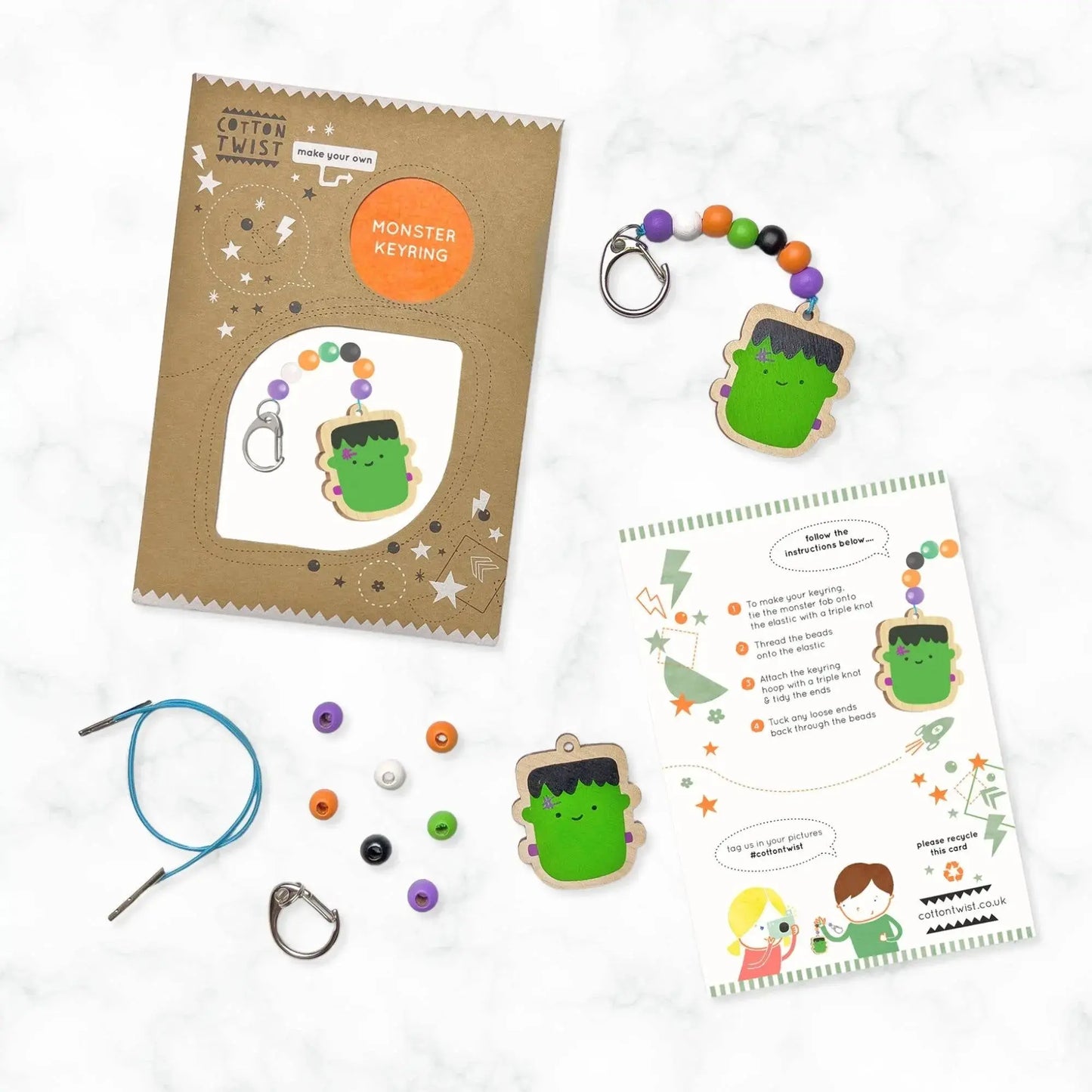 DIY monster keyring in our Halloween kids box