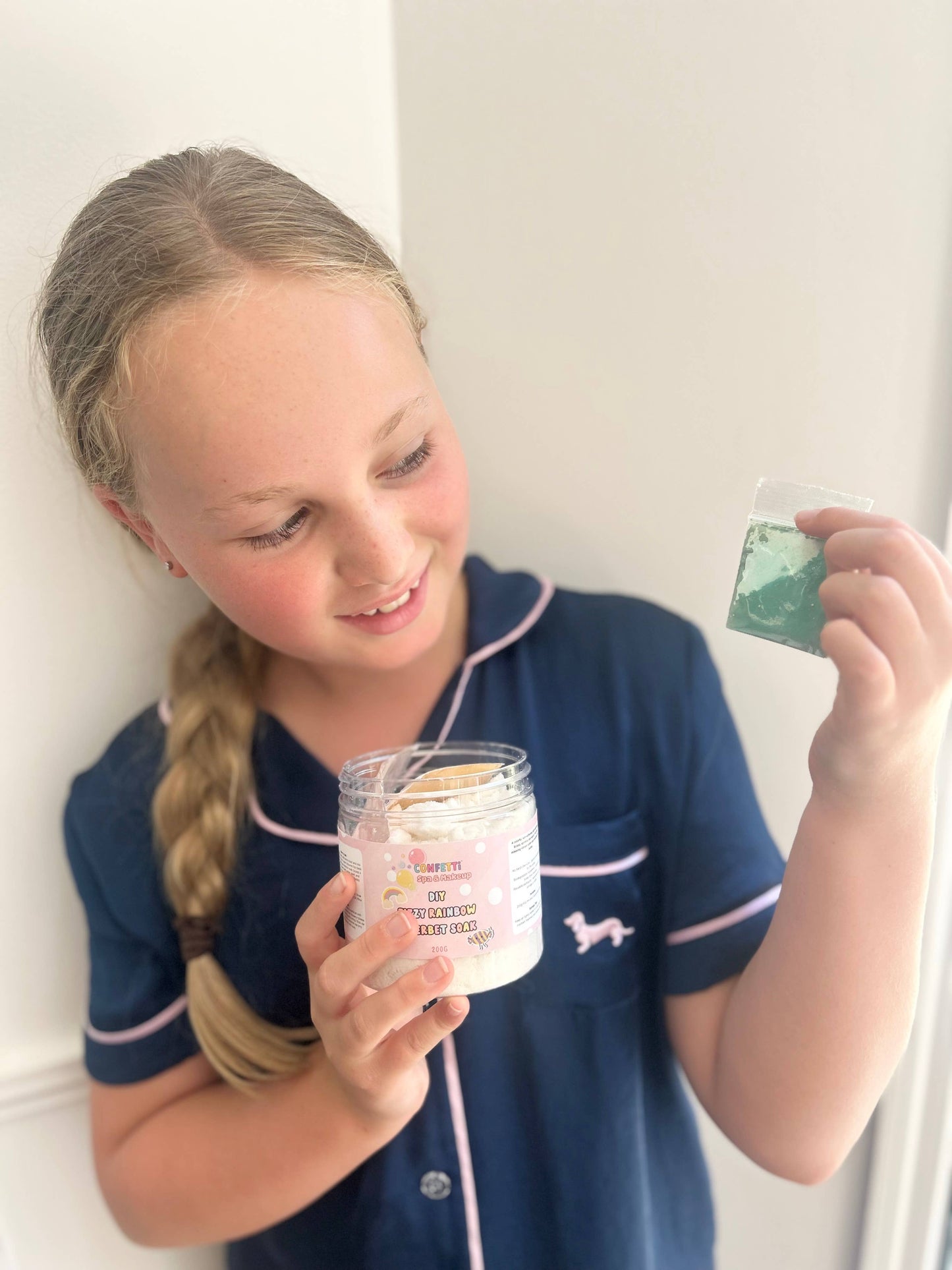 Confetti Blue - DIY Fizzy Rainbow Sherbert Soak