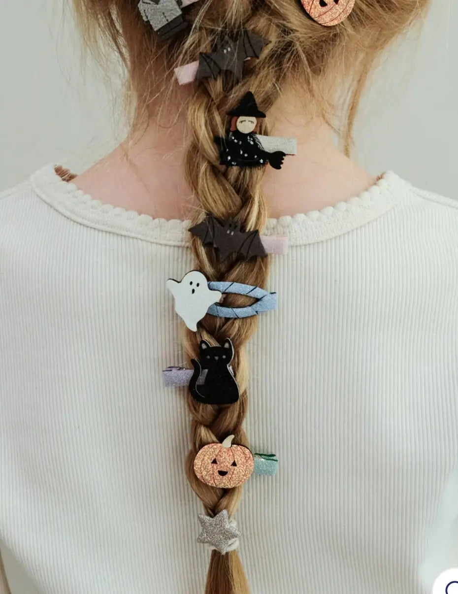 Spooky Hair clips in our Halloween kids box