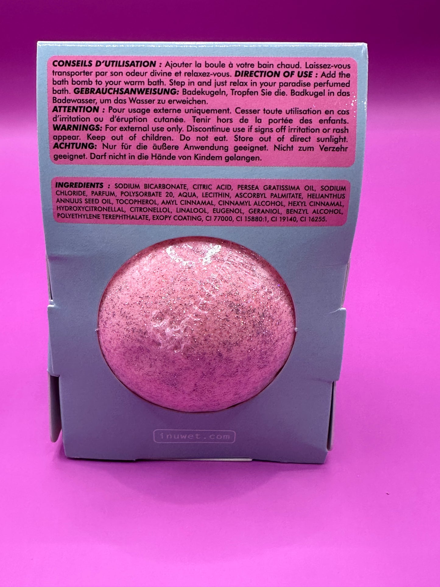 Inuwet Bath bomb, kids friendly, non-toxic, safe.