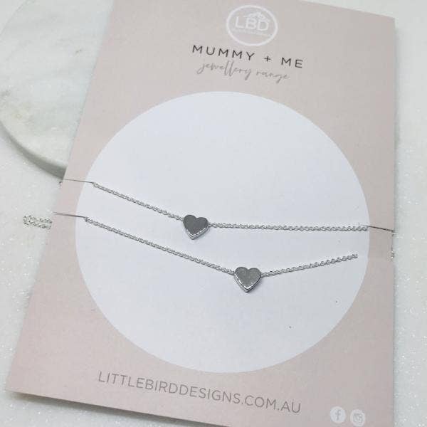 LBD by Little Bird Designs - Mummy and Me Heart Necklaces: Gold