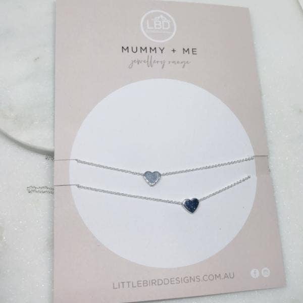 LBD by Little Bird Designs - Mummy and Me Heart Necklaces: Gold