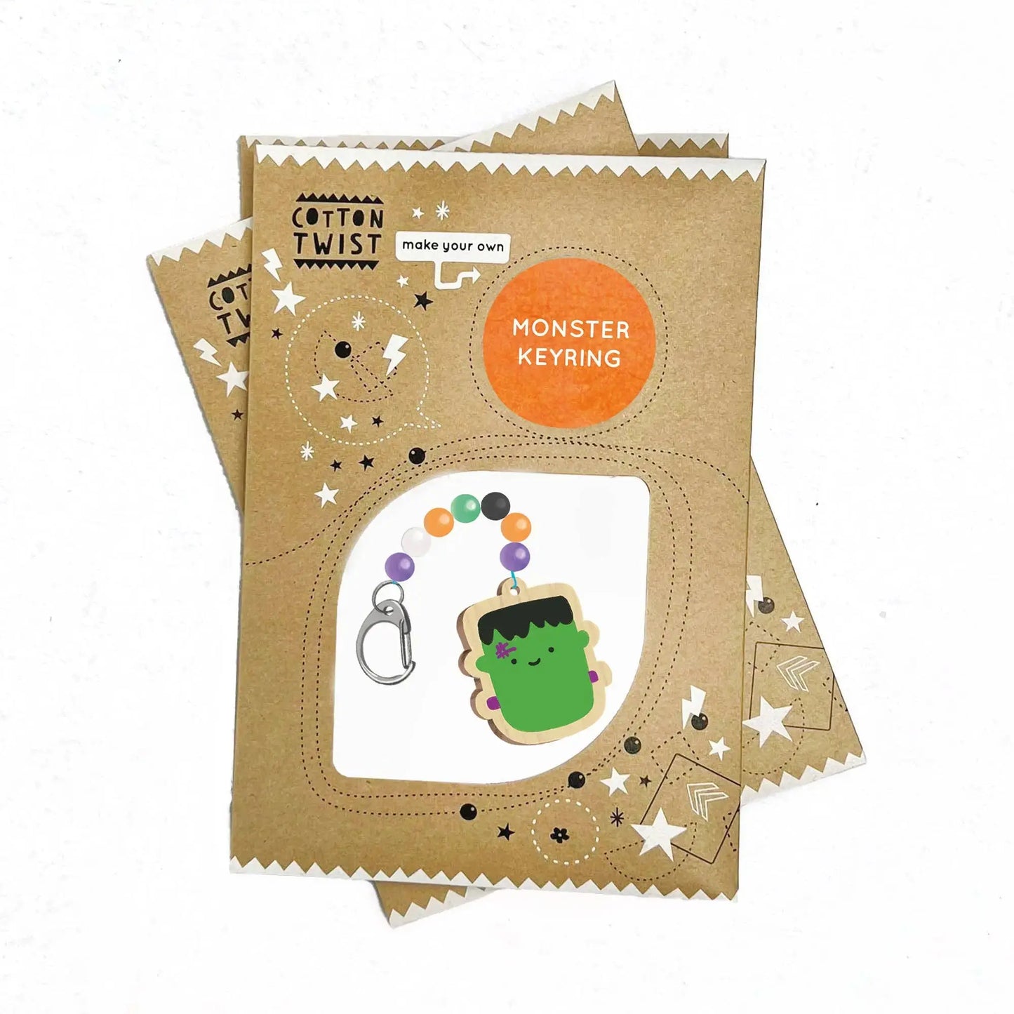 DIY monster keyring in our Halloween kids box