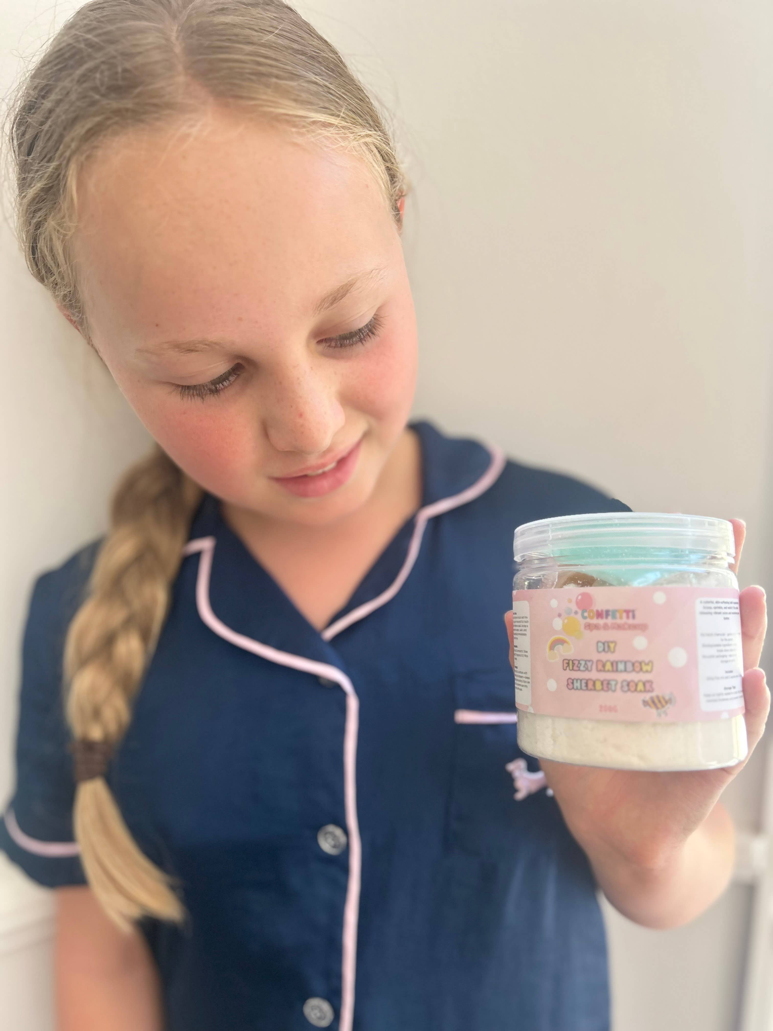 Confetti Blue - DIY Fizzy Rainbow Sherbert Soak