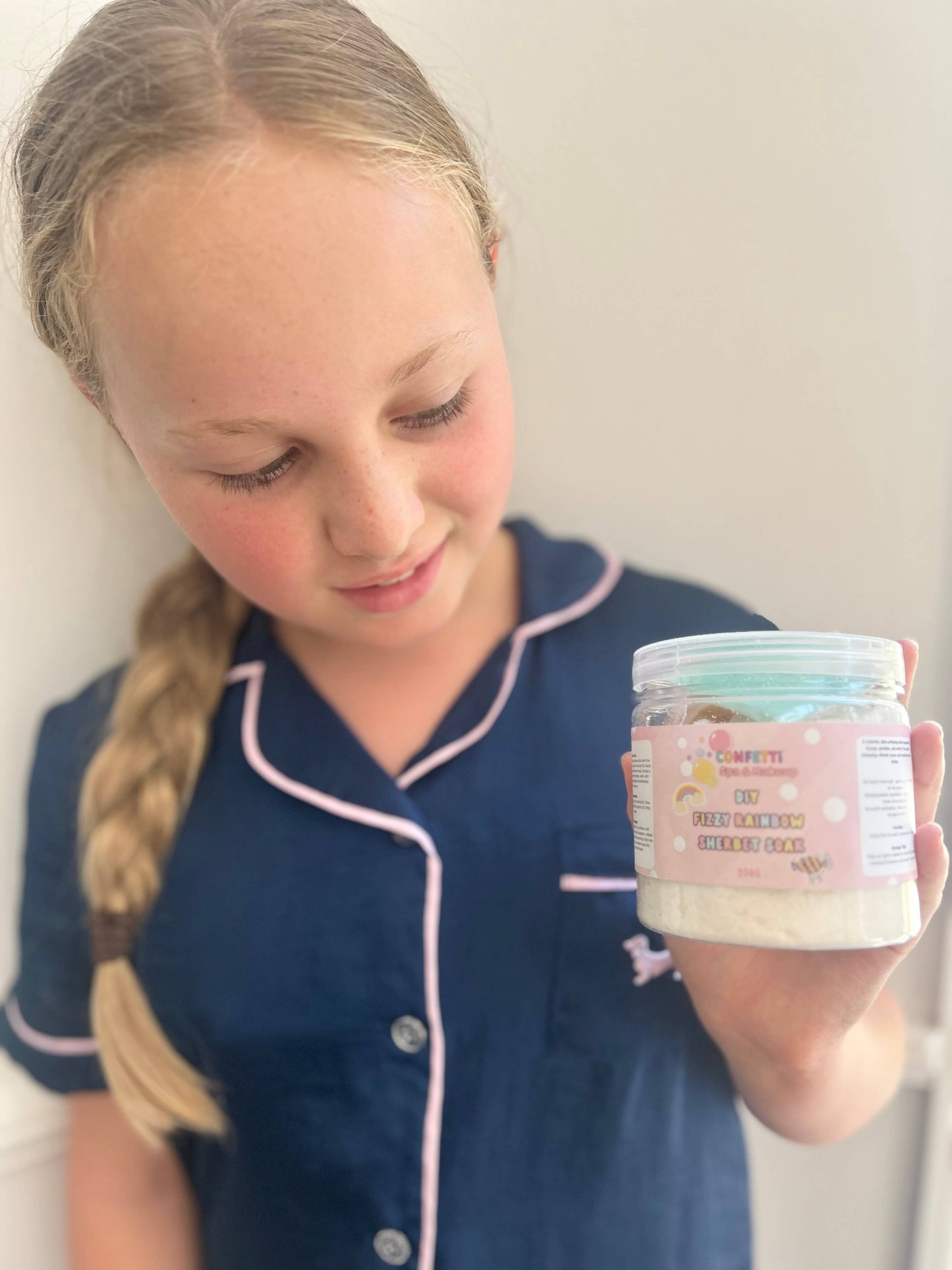 Confetti Blue - DIY Fizzy Rainbow Sherbert Soak