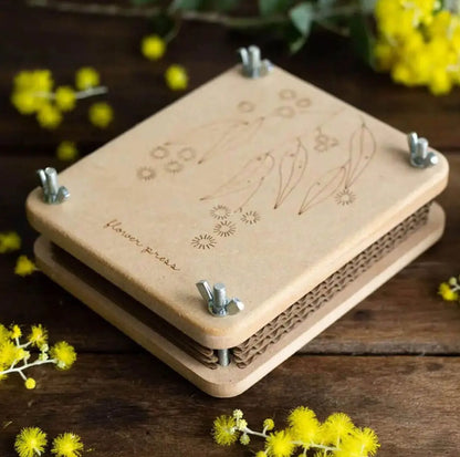 Outdoor activity with a flower press