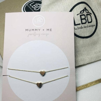 LBD by Little Bird Designs - Mummy and Me Heart Necklaces: Gold