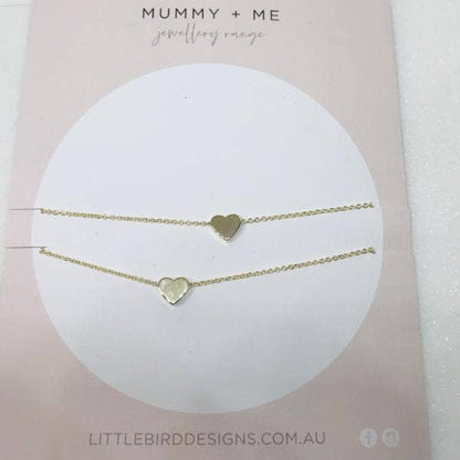 LBD by Little Bird Designs - Mummy and Me Heart Necklaces: Gold