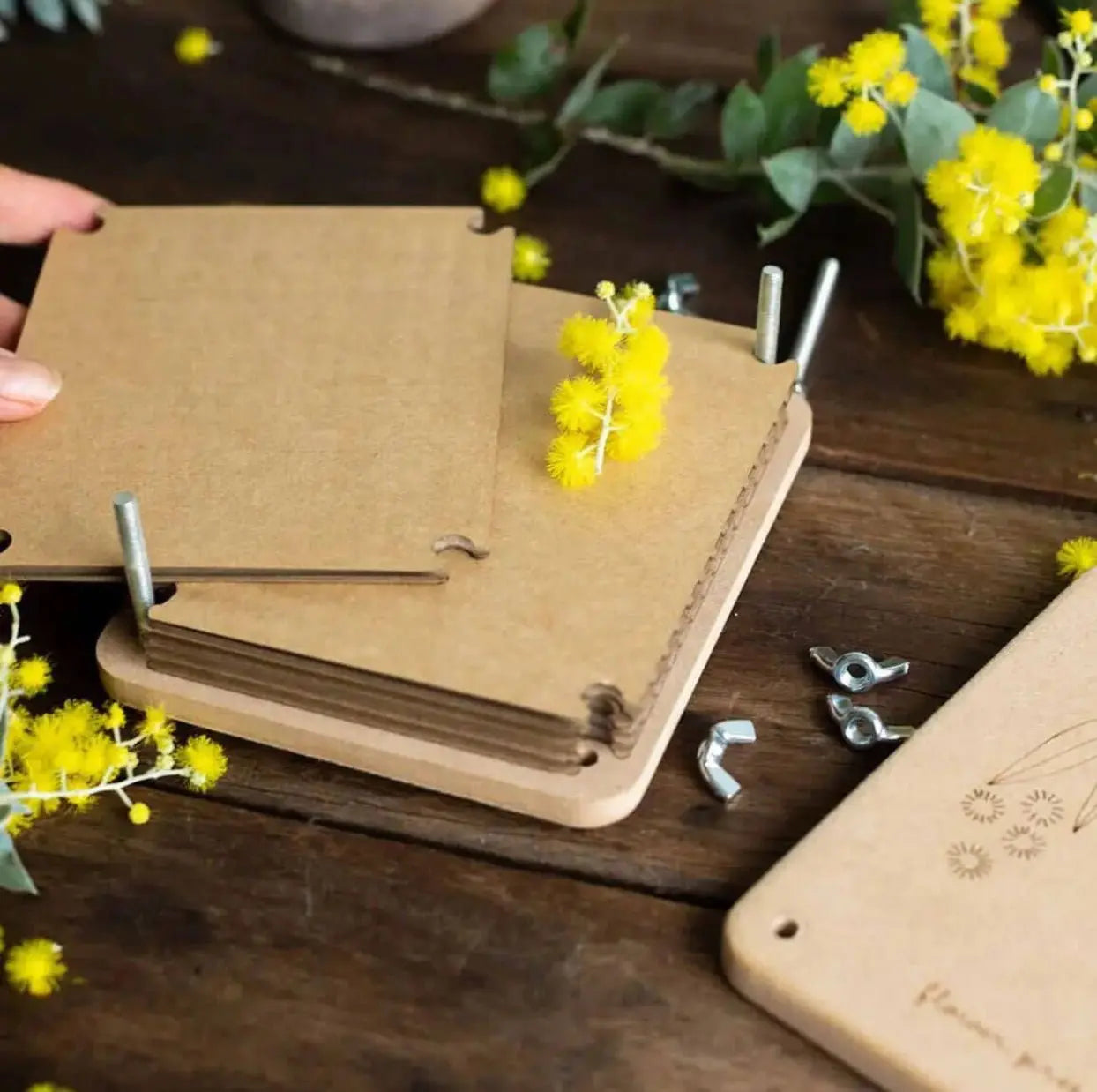 Outdoor activity with a flower press